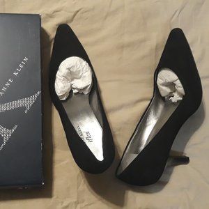 Classic black suede heels